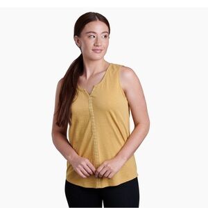 Kuhl Shay Tank Top Honey Golden Yellow Embroidered Design Women’s XS